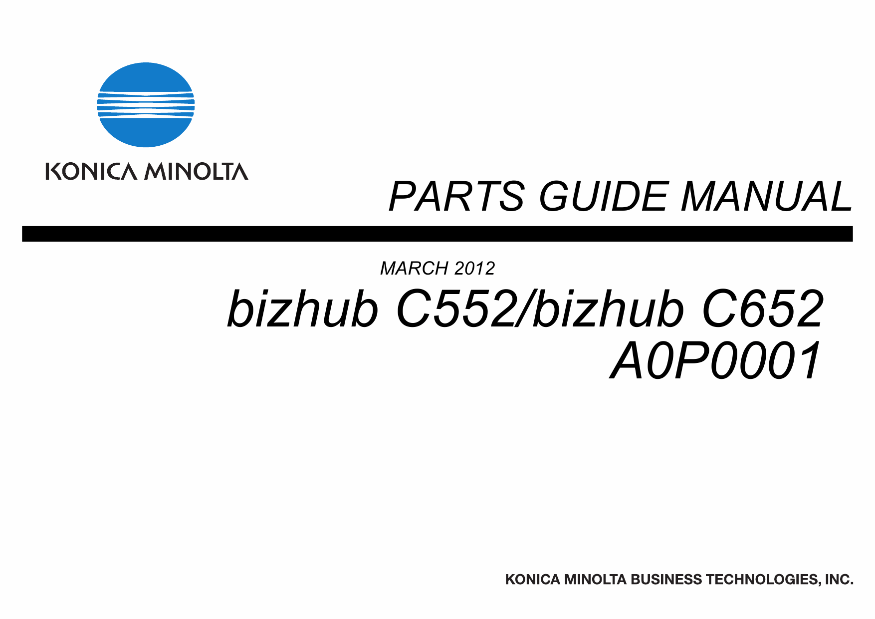 Konica-Minolta bizhub C652 C552 Parts Manual-1